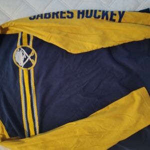Fanatics Blue and Yellow Sabres Hockey Long Sleeve Tee